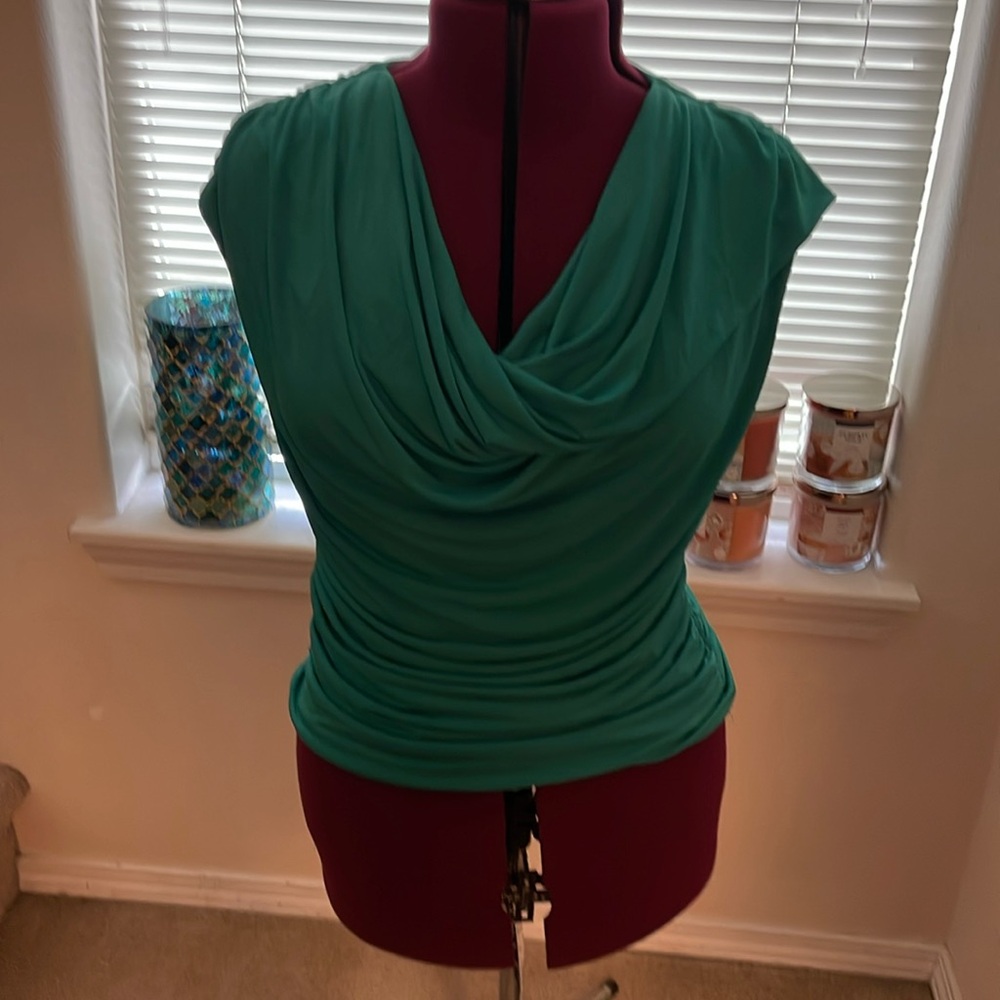 Love Haight Fully Lined Cowl Neck, Cinch Waist Top